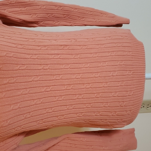 Van Heusen peach long sleeve v-neck sweater - Picture 3 of 8